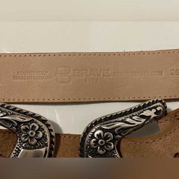 Brown and Silver Women's Belt - Picture 4 of 4